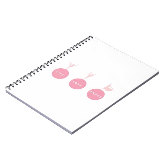 Live Love Dance Ballerinas - Roze - Notitieboek (Linkerzijde)