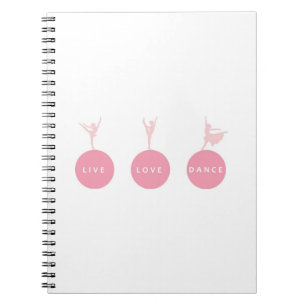 Live Love Dance Ballerinas - Roze - Notitieboek