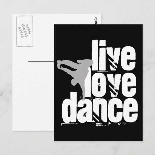 Live, Love, Dance Briefkaart (Voorkant / Achterkant)