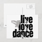 Live, Love, Dance Briefkaart (Voorkant / Achterkant)