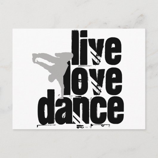 Live, Love, Dance Briefkaart (Voorkant)