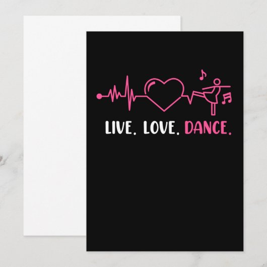 Live Love Dance Dancers Danser Day Grafisch Kaart (Voorkant / Achterkant)
