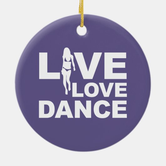 Live Love Dance Keramisch Ornament (Achterkant)