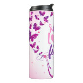 Live Love Fight Pink & Paars Awareness Thermosbeker (Gedraaid links)