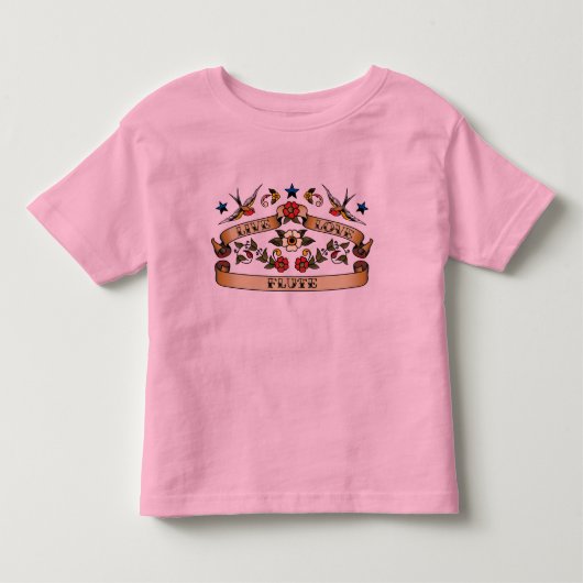 Live Love Flute Kinder Shirts (Voorkant)