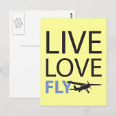 Live Love Fly Briefkaart (Voorkant / Achterkant)