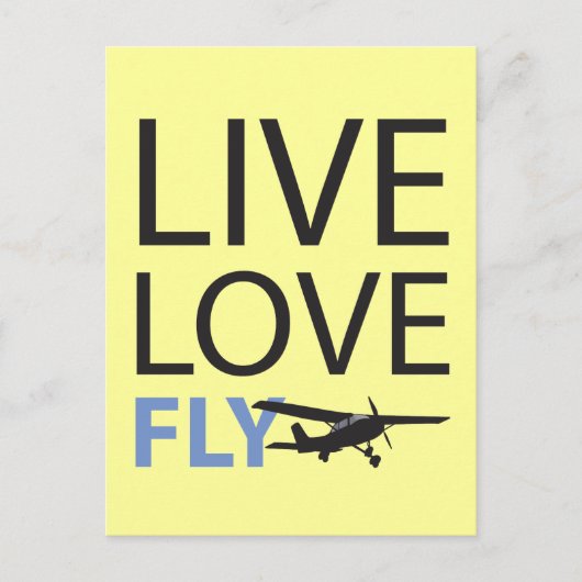 Live Love Fly Briefkaart (Voorkant)