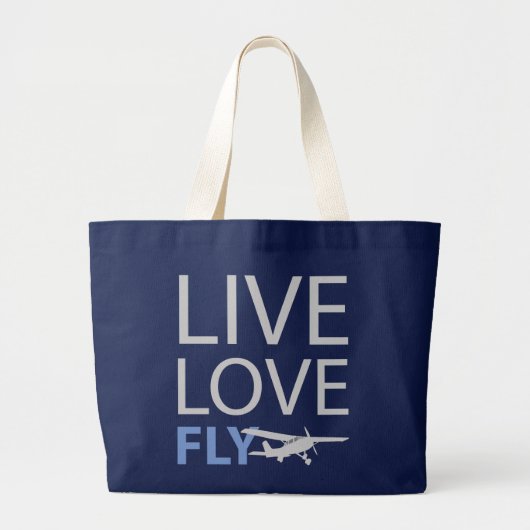 Live Love Fly Grote Tote Bag (Voorkant)