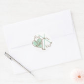 Live Love gebreid hartgaren breinaalden Ronde Sticker (Envelop)