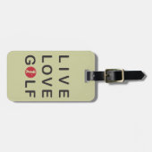 Live Love Golf Golfing Red Black Bagagelabel (Voorkant horizontaal)