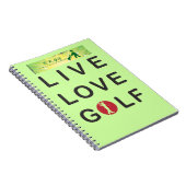 Live Love Golf Golfing Red DKGolf Notitieboek (Rechterzijde)
