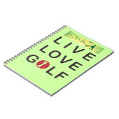 Live Love Golf Golfing Red DKGolf Notitieboek (Linkerzijde)