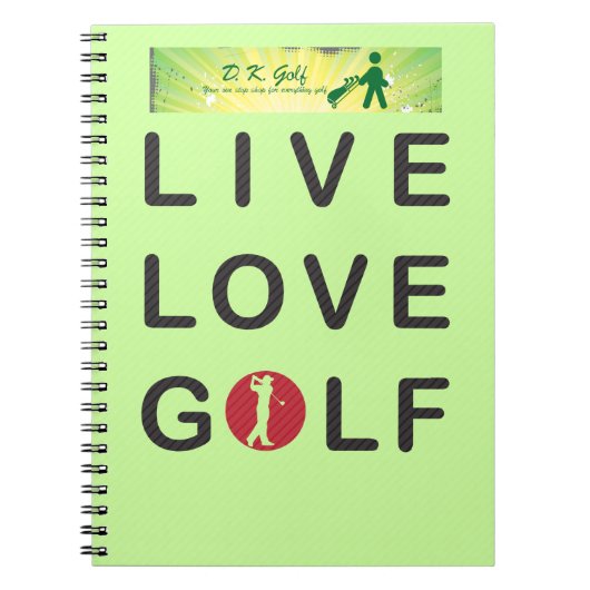 Live Love Golf Golfing Red DKGolf Notitieboek (Voorkant)