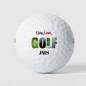 Live Love Golf Monogram Golfballen (Voorkant)
