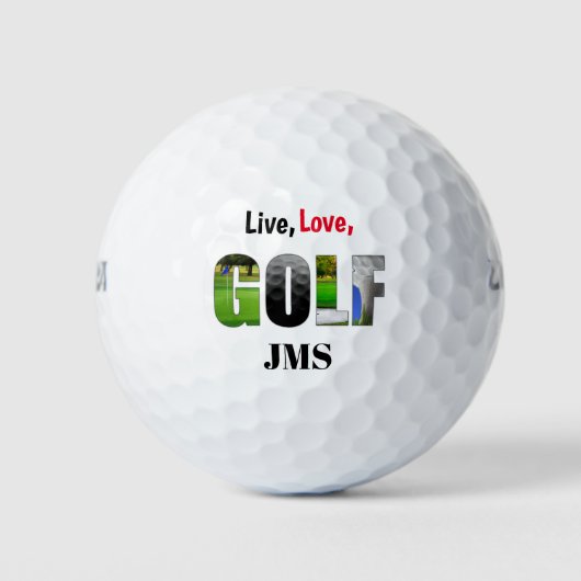 Live Love Golf Monogram Golfballen (Voorkant)