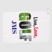 Live Love Golf Monogram Golfhanddoek (Horizontaal)