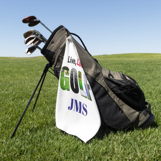 Live Love Golf Monogram Golfhanddoek (Groen)
