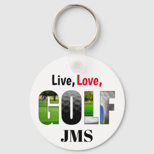 Live Love Golf Monogram Sleutelhanger