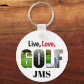 Live Love Golf Monogram Sleutelhanger (Voorkant)