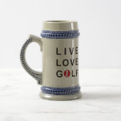 Live Love Golfing Red Black Bierpul (Links)