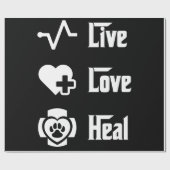 Live Love Heal Vet Tech for Veterinary Technicians Cadeaupapier (Vlak)