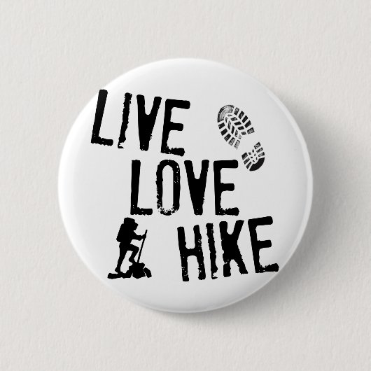 Live, Love, Hike Ronde Button 5,7 Cm (Voorkant)