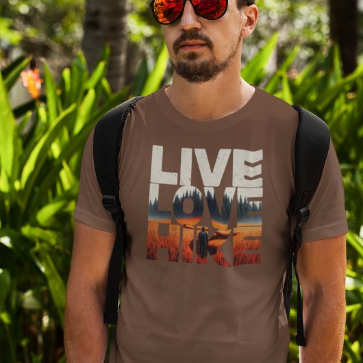 Live Love Hike T-shirt voor wandelaars