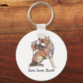 Live Love How Fun Quote Howling Coyotes Sleutelhanger (Voorkant)