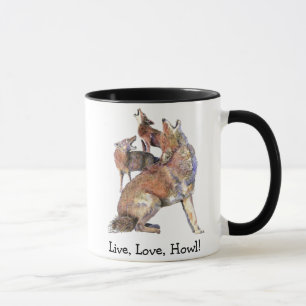 Live Love Howl Fun Quote Howling Coyotes Mok