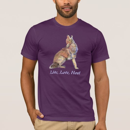 Live Love Howl Fun Quote Howling Coyotes T-shirt (Voorkant)