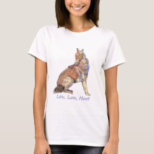 Live Love Howl Fun Quote Howling Coyotes T-shirt