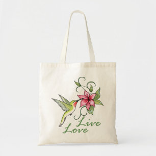 Live Love Hummingbird Tote Bag