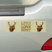Live Love Hunt Bumpersticker (Op auto)