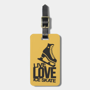 Live Love Ice Schaats Schatting in figuur 1 Bagagelabel