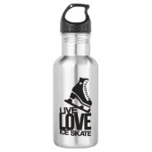 Live Love Ice Schaats | Schatting in figuur 1 Waterfles (Voorkant)