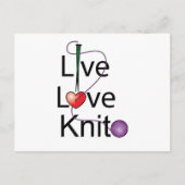 Live Love Knit Briefkaart (Voorkant)