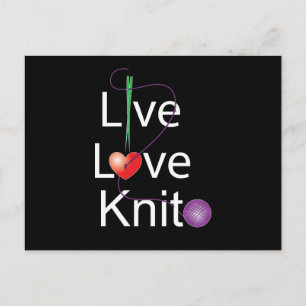 Live Love Knit Briefkaart