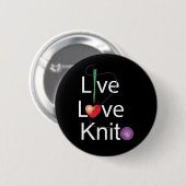 Live Love Knit Ronde Button 5,7 Cm (Voorkant /achterkant)