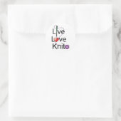 Live Love Knit Ronde Sticker (Tas)