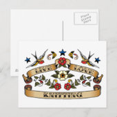 Live Love Knitting Briefkaart (Voorkant / Achterkant)