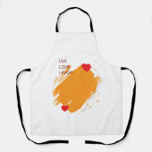 Live Love Lach Geel abstract Rood Hart Schort (Voorkant)