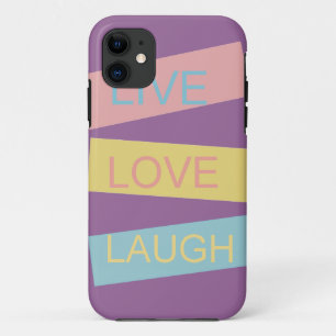 Live love lach motivatie grafisch ontwerp iPhone 11 hoesje