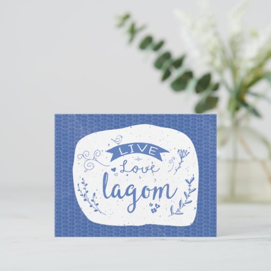 Live Love Lagom - Zweeds Briefkaart (Staand voorkant)
