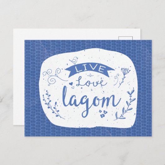 Live Love Lagom - Zweeds Briefkaart (Voorkant / Achterkant)