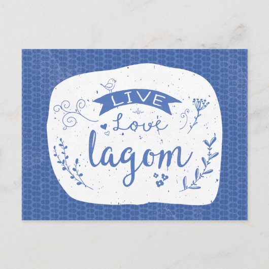Live Love Lagom - Zweeds Briefkaart (Voorkant)