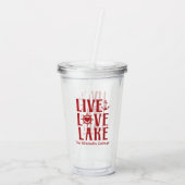 Live Love Lake - Nautical Valentijnsdag Acryl Drinkbeker (Achterkant)
