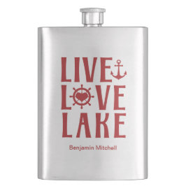 Live Love Lake - Nautical Valentijnsdag Boat Flacon