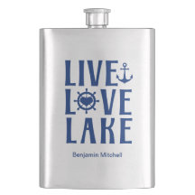 Live Love Lake - Nautical Valentijnsdag Boat Flas