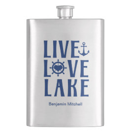 Live Love Lake - Nautical Valentijnsdag Boat Flas Flacon