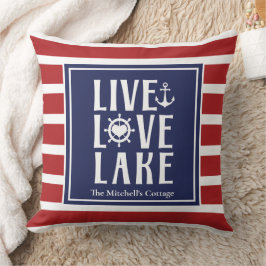 Live Love Lake - Quote Nautical Lakehouse Kussen